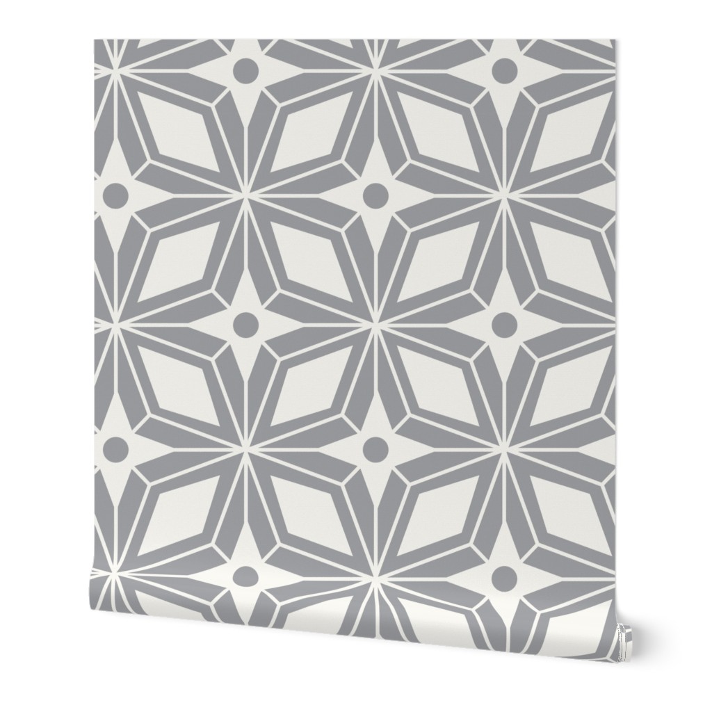 Starburst - Midcentury Modern Geometric Grey Jumbo Scale