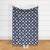 Starburst - Midcentury Modern Geometric Navy Jumbo Scale