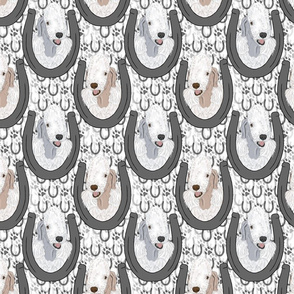 Bedlington Terrier horseshoe portraits