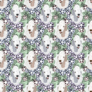 Floral Bedlington Terrier portraits