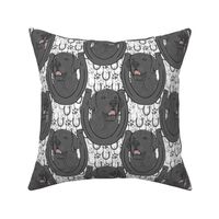 Black Labrador Retriever horseshoe portraits