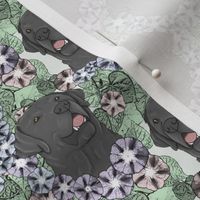 Small Floral black Labrador Retriever portraits