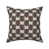 Small Chocolate Labrador Retriever horseshoe portraits