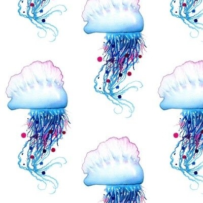 Man-o-war Jellyfish Fabric, Wallpaper and Home Decor | Spoonflower