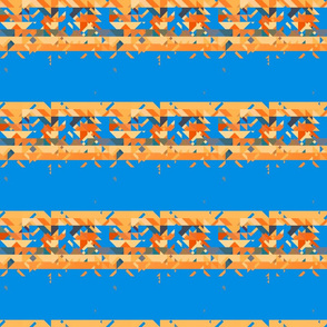 Orange Tribal Stripes on Blue