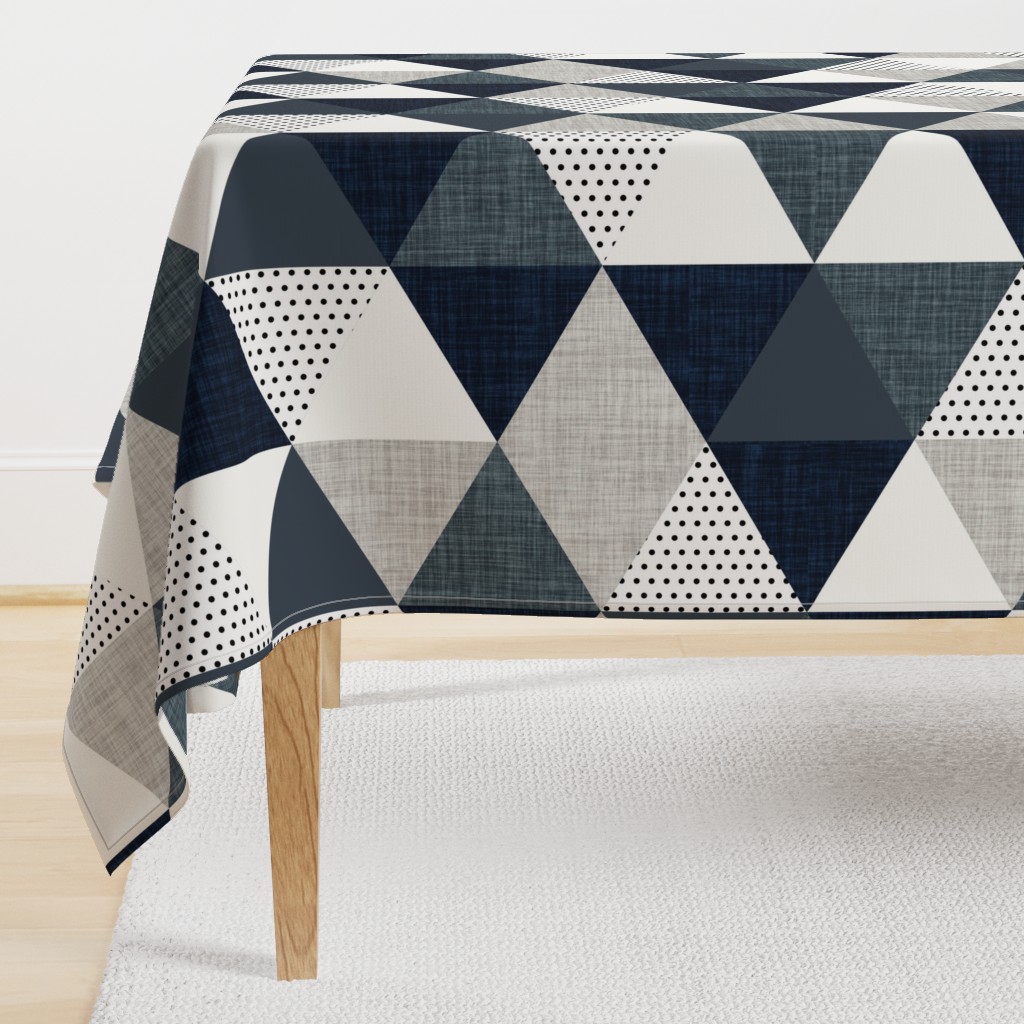 slate and navy triangle wholecloth // rotated