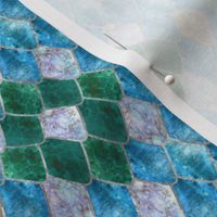 Small Shimmering Aqua Opal Gemstone Dragon Scales