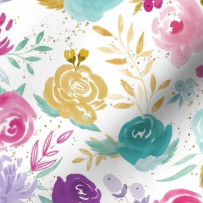 Grace Watercolor Floral Personalized Lovey - Landscape / Horizontal