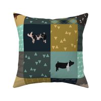 LARGE - Pig Cheater Quilt - Teal