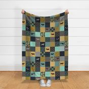 LARGE - Pig Cheater Quilt - Teal