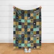 LARGE - Steer Cheater Quilt - Teal