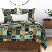 LARGE - Steer Cheater Quilt - Teal