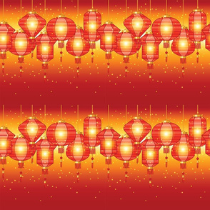 Chinese Lanterns on Red