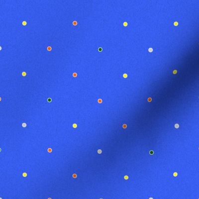 Polka Dots - Multi Dots on Bright Blue 