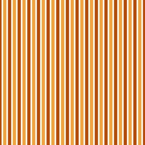Autumn Garden Stripes (#6) - Narrow White Ribbons with Saffron and Terracotta - Medium Scale