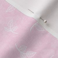 Scattered Small Rose Leaves on Light Jam Pink