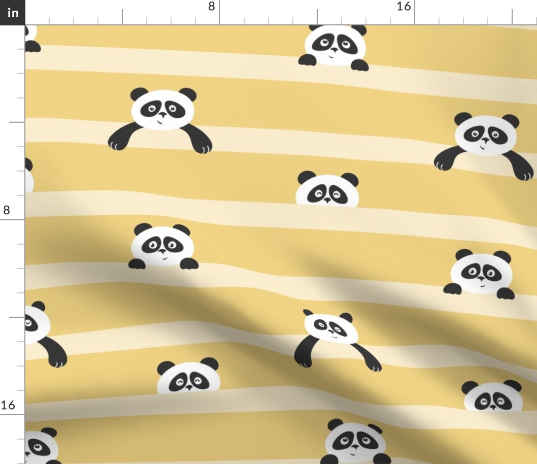 peekaboo panda - yellow