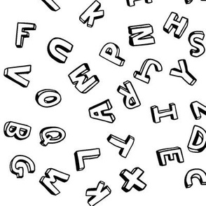 alphabet black on white