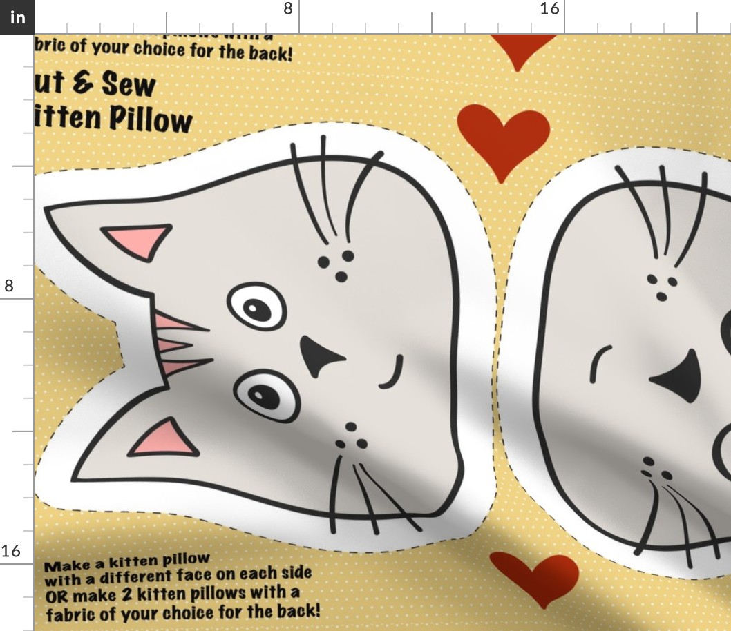 Kitten plushie pillow