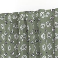 Paisley Duck Bandana on Grey-Blue | Organic Eggshells