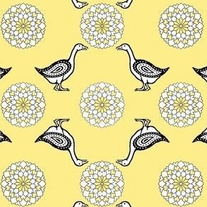 Folk Art Goose Kerchief in Beeswax Yellow | Bee Dance