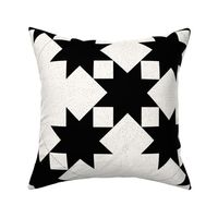 Star Trails Graphic Quilt: Black & Cream Cheater Quilt