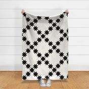 Star Trails Graphic Quilt: Black & Cream Cheater Quilt