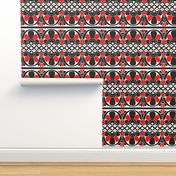 Native American Tribal Border Red on White