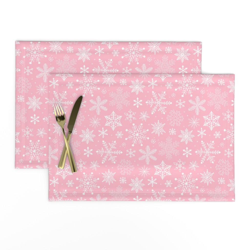 Snowflakes Christmas on Light Pink