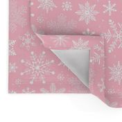 Snowflakes Christmas on Light Pink