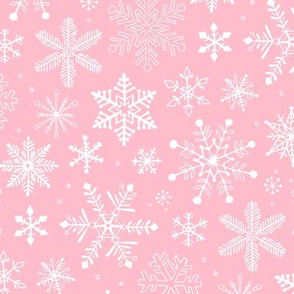 Snowflakes Christmas on Light Pink