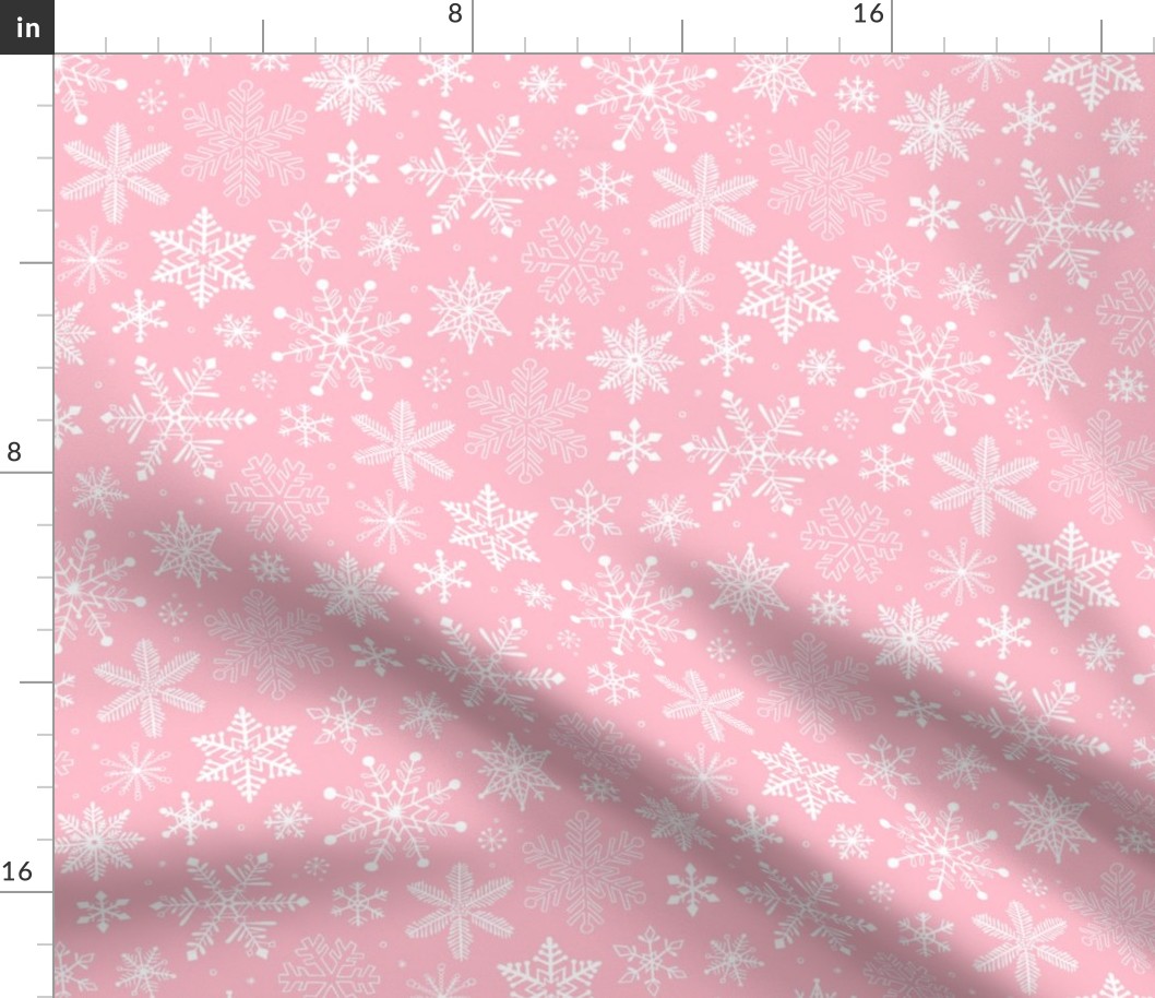 Snowflakes Christmas on Light Pink