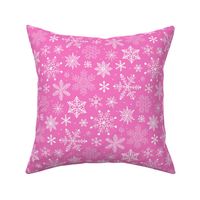 Snowflakes Christmas on Dark Pink