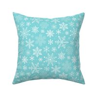 Snowflakes Christmas on Light Blue