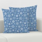 Snowflakes Christmas on Light Navy Blue