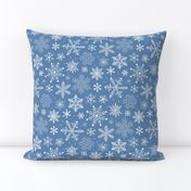 Snowflakes Christmas on Light Navy Blue