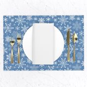 Snowflakes Christmas on Light Navy Blue