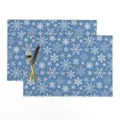 Snowflakes Christmas on Light Navy Blue