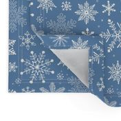 Snowflakes Christmas on Light Navy Blue