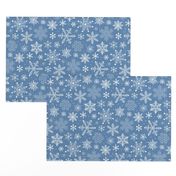 Snowflakes Christmas on Light Navy Blue