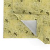 1840s Bees on Beeswax Yellow | Bee Dance