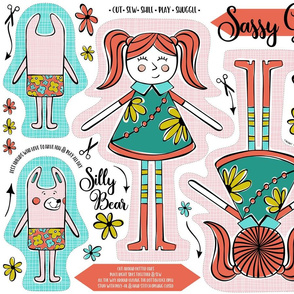 Sassy Girl & Silly Bear Fat Quarter Cut & Sew Project