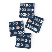 Small arrow Feathers - coral, navy, grey - sweetbrook