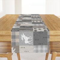 Woodland Quilt - Neutrals with moose  and bear - rotated