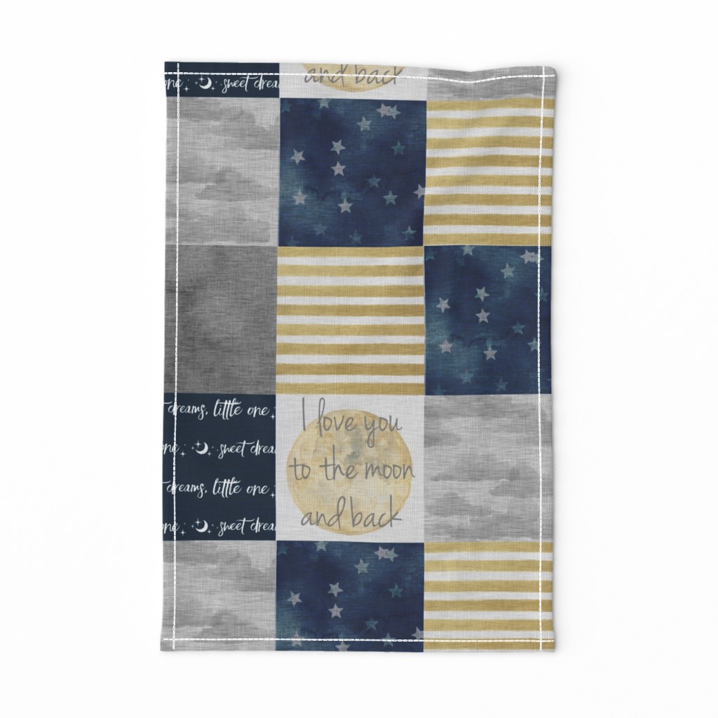 I Love You to the Moon And Back - Navy And gold