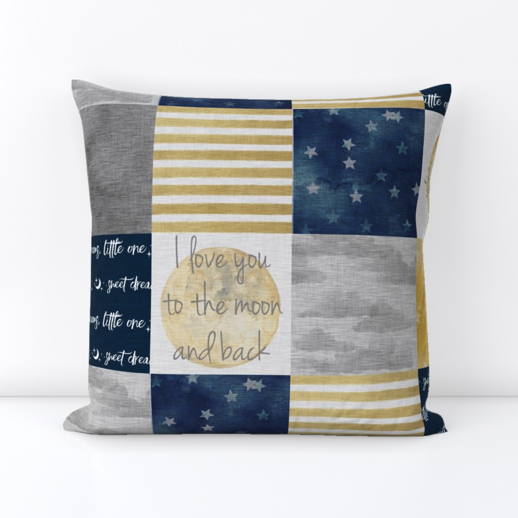 I Love You to the Moon And Back - Navy And gold