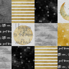 I Love You to the Moon And Back - Black And gold