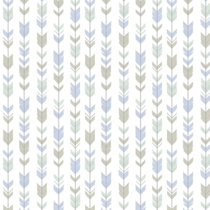 Small Arrow Feathers - Pastels on white - woodland nursery-ch