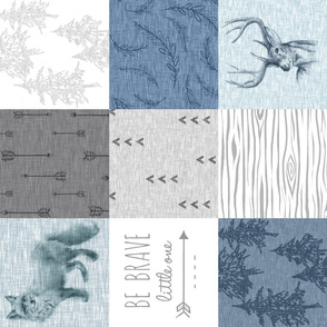 Be Brave Fox and Deer - Blue,White,grey