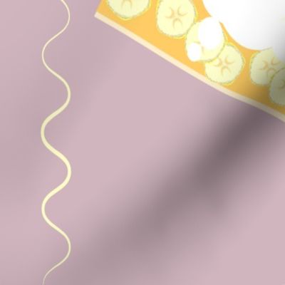 Banana Cream Pie tea towel-lilac